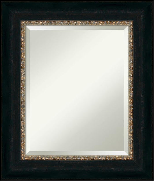 Amanti Art Bronze Bathroom Mirror for Over Sink, 27x23 Paragon Bronze Rectangle Vanity Mirror, Small Traditional Frame, Hangs Horizonally and Vertically, Bathroom Wall Decor, Beveled Edge
