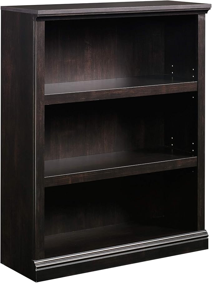 Sauder 3 Tier Book Shelf Wooden Bookcase Multipurpose Bookshelf for Home Office, Living Room, in Estate Black