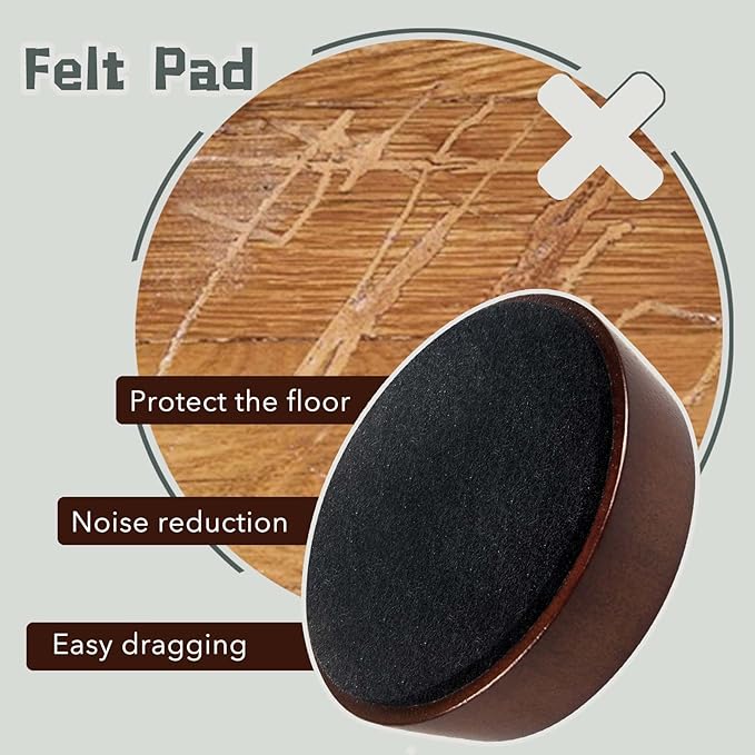 Bed Risers Wood Blocks - 1 Inch Circle Furniture Height Extenders Lifts for Sofa Couch Desk Chair Table Base Raising Space, Convenient Store and Cleaning, Pack of 4