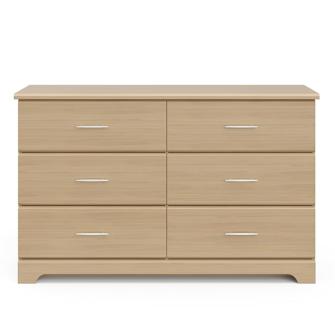 Storkcraft Brookside 6-Drawer Dresser (Driftwood) – GREENGUARD Gold Certified, Nursery & Kids Storage, Nursery Essentials, Kids Room Storage, Durable Bedroom Dresser