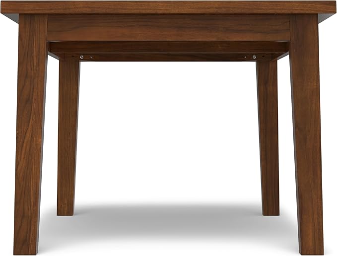 SIMPLIHOME Eastwood Dining Table, Solid Wood Walnut Veneer in Walnut, 66 x 40 inches, Contemporary-Style Rectangular Kitchen Table for up to 6 People