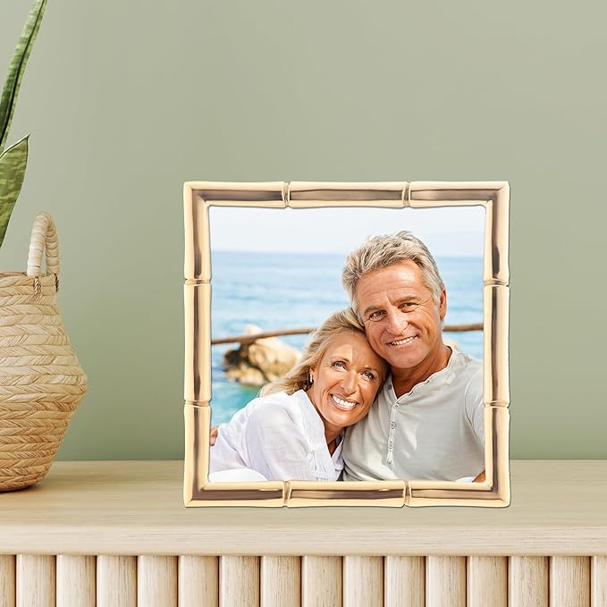 Lawrence Frames Bamboo Design Metal Frame, 4x4, Gold