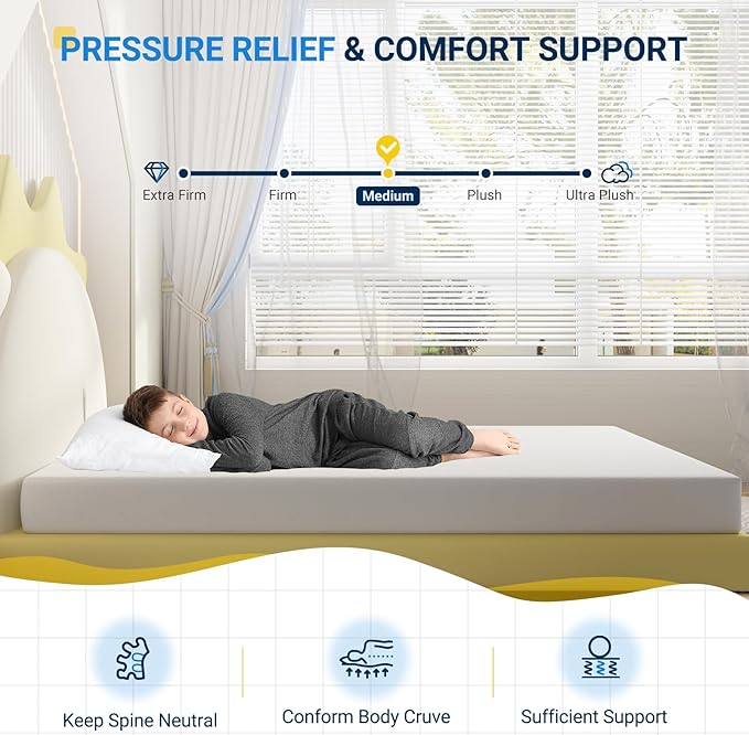 Avenco Queen Size Mattress, 8 Inch Memory Foam Queen Mattress in a Box for Comfort Sleep & Pressure Relief, CertiPUR-US Certified Queen Mattresses Medium Firm