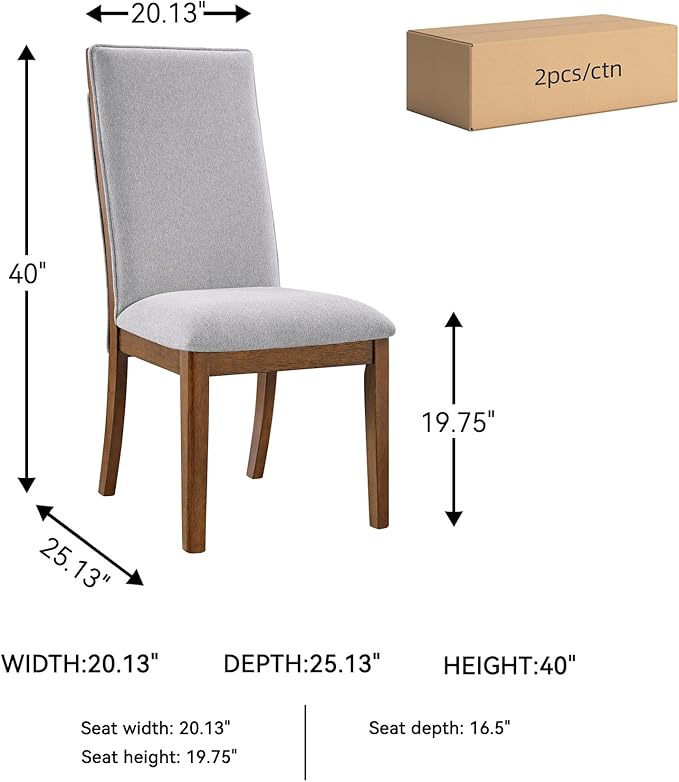 Signature Design by Ashley Lyncott Contemporary Upholstered Armless Dining Chair with Cutout Handle, Set of 2, Beige & Light Brown