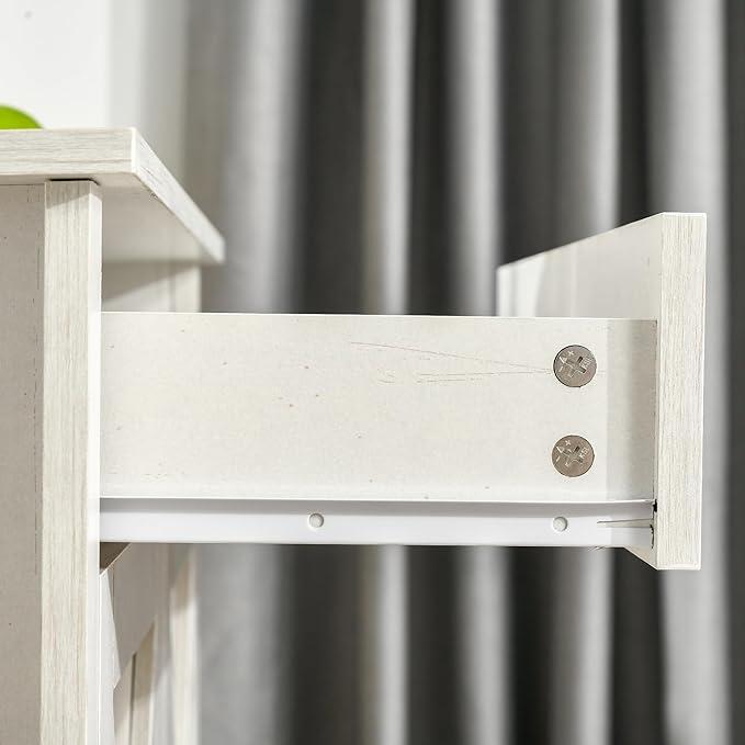 HOMCOM Farmhouse Sideboard Buffet Cabinet, Barn Door Coffee Bar Cabinet with Drawer and Adjustable Shelf, for Living Room, Entryway, White Wash