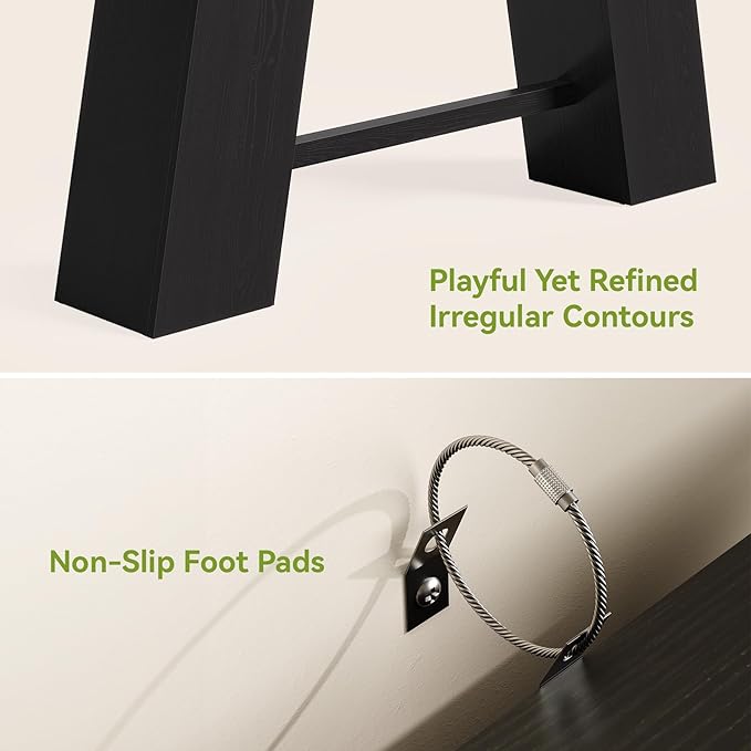 LITTLE TREE 70.8-Inch Long Black Console Table for Entryway, Narrow Modern Sofa Table for Entry, Hallway, Behind Couch, Living Room, Foyer, Entrance, Front Door