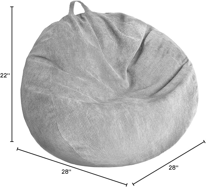 Stuffed Animal Storage Bean Bag Chair Cover (No Filler) Washable Ultra Soft Corduroy Bean Bag Cover for Organizing Plush Toys or Textile, Sack Bean Bag for Adults, Teens