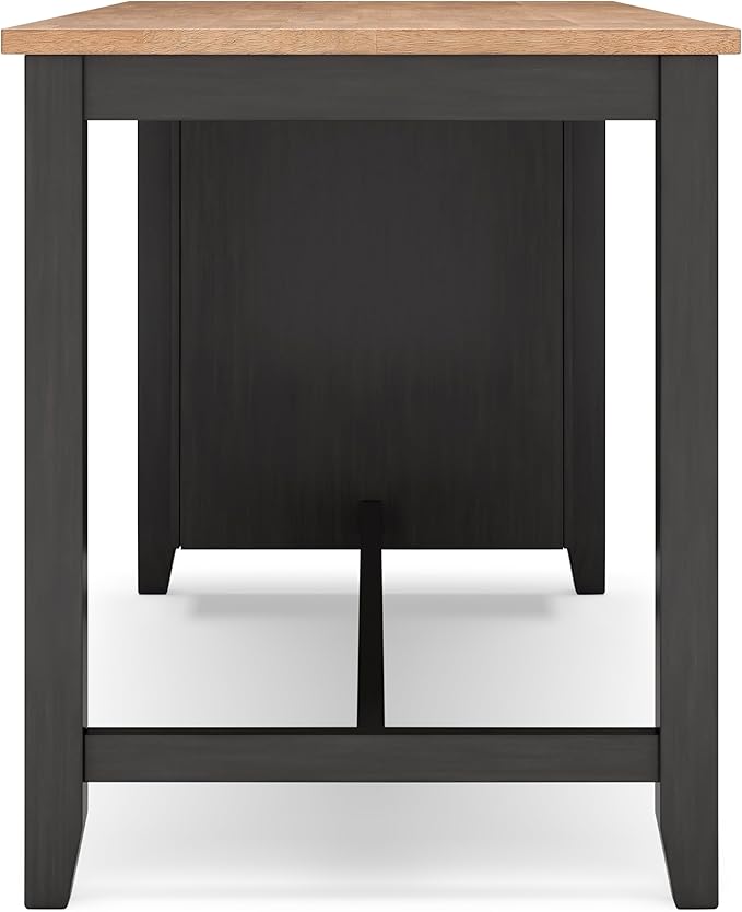 Signature Design by Ashley Gesthaven Contemporary Counter Height Dining Table with 3 Shelves and Trestle Base, Light Brown & Dark Brown