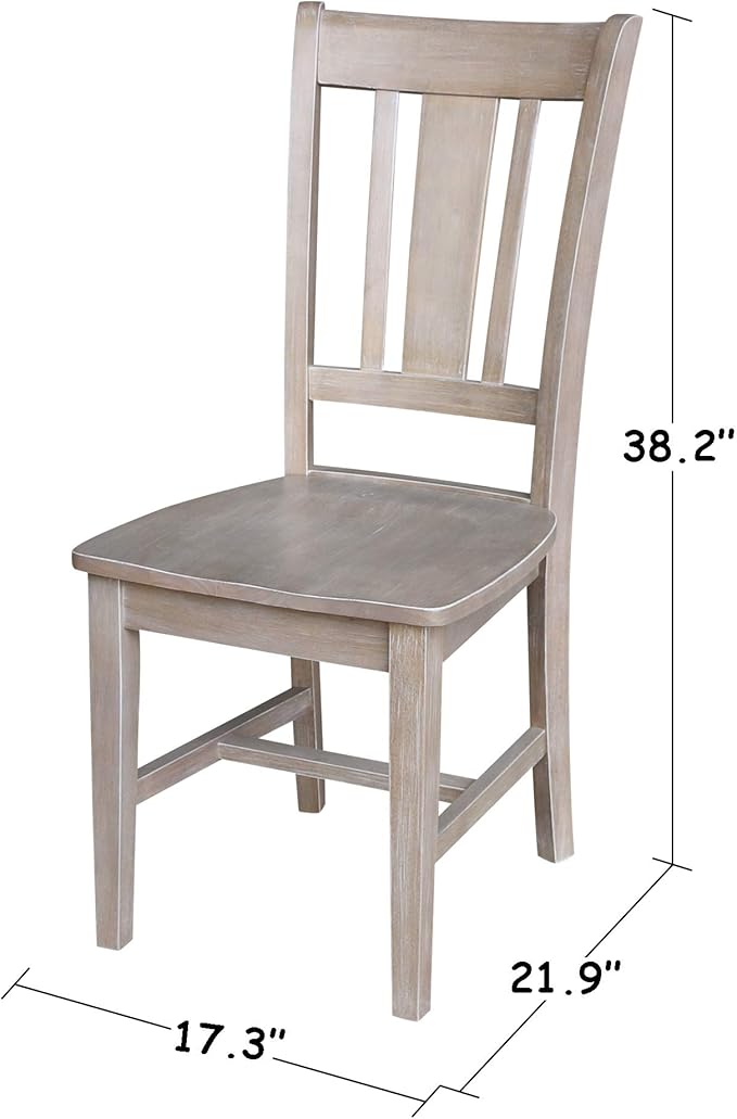 International Concepts Set of Two San Remo Splatback Chairs, Washed Gray Taupe