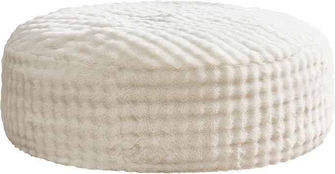 Hobestluk Bean Bag Chairs 6ft Beanbag Chair with Filler Adult Bean Bags with Fluffy & Machine Washable Cover, Giant Bean Bag Chairs for Aduts (White, 6FT-70" x 70" x 15")