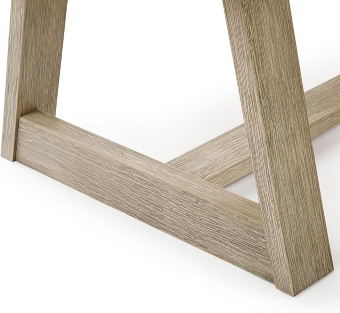 Plank+Beam Classic Rectangular Coffee Table, 40 Inch Farmhouse Coffee Table, Mini Center Tables for Small Spaces, Small Living Space Tea Table, Seashell Wirebrush