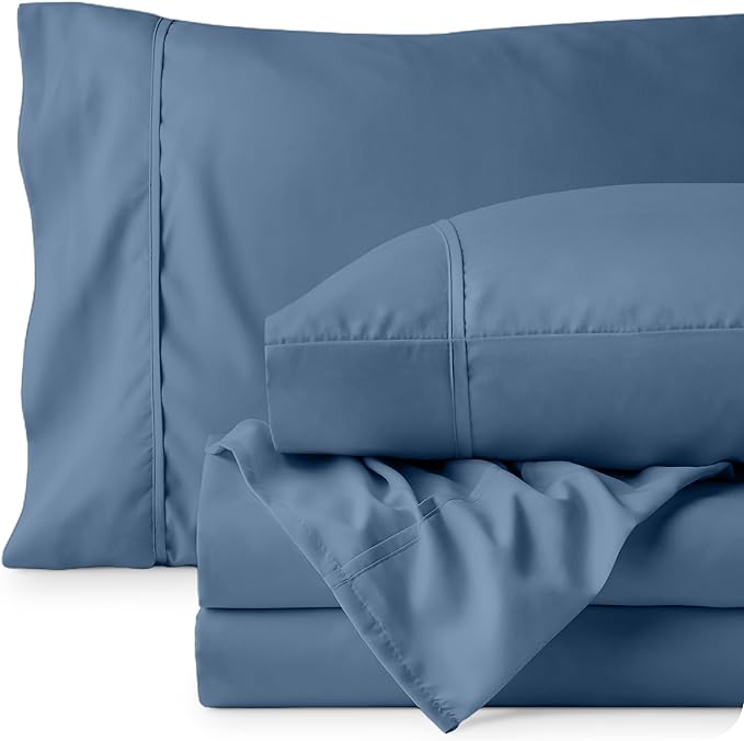 Bare Home Twin XL Sheet Set - College Dorm Size - Luxury 1800 Ultra-Soft Microfiber Twin Extra Long Bed Sheets - Deep Pockets - Easy Fit - Extra Soft - 3 Piece Set - Bed Sheets (Twin XL, Coronet Blue)
