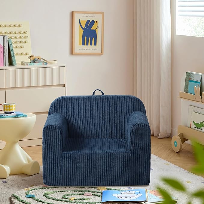 Getifun Foam Kids Sofa, Comfy Toddler Couch, Soft Toddler Armchair for Boys and Girls (Blue)