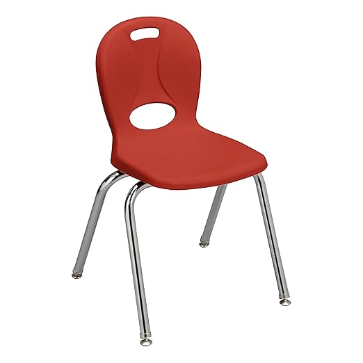 Learniture LNT-116-CSW-RD Learniture Structure Series Stackable School Chairs for Classroom, 16" Seat Height, Red, Pack of 4