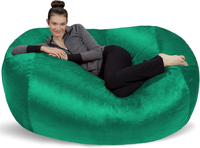 Sofa Sack Bean Bag Chair Cover, 6-Feet, Aqua Marine