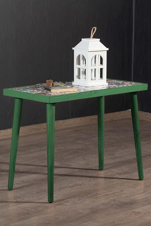 Comfyt Coffee Table, Side Table, End Table, Nightstand Nesting Table Plant Stand Bedside Table Accent Table Home Essentials Wood Tiled Top Rustic Table Ceramic Tiles Mexican Tile Table