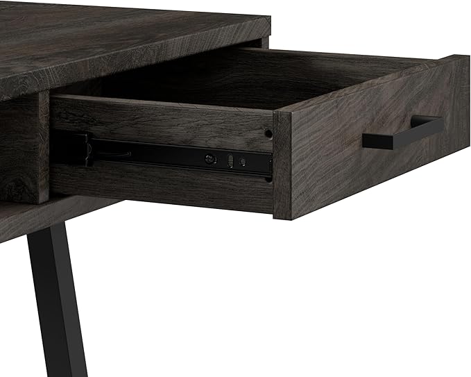 Bush Furniture Steele 54W Writing Desk in Dark Gray Hickory | Computer Table for Home Office Workspace
