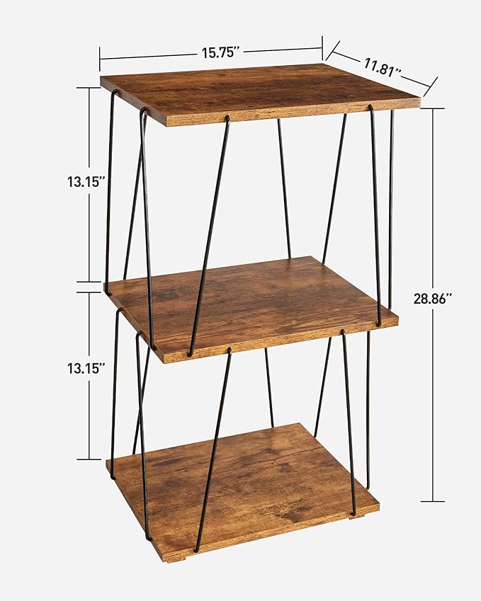 Tall End Table, Small Side Table, 29 inch High Entryway Table, Bedside Table for Living Room, Bedroom and Office, Rustic Brown