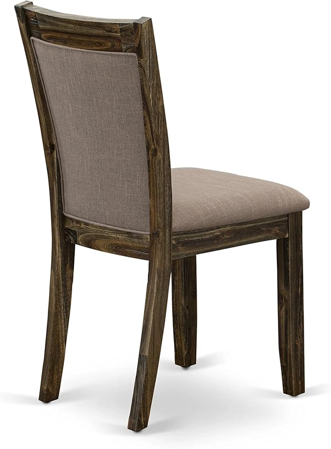 East West Furniture X727MZ748-6 6 Piece Dining Table Set Contains a Rectangle Kitchen Table with X-Legs and 4 Coffee Linen Fabric Upholstered Chairs with a Bench, 40x72 Inch, Multi-Color