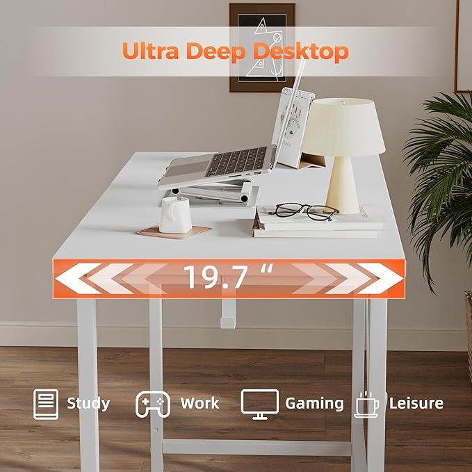 Rolling Computer Desk with Wheels, Gaming Desk for Small Spaces, Modern Simple Style Table for Home Office, Study Writing Table (Caster, Oak, 40 inch)