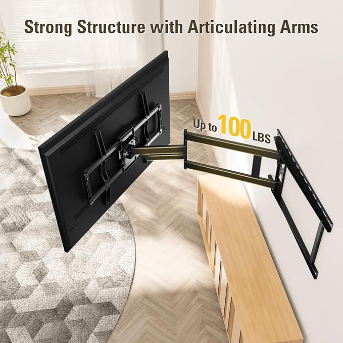 Mounting Dream Long Arm TV Wall Mount for 37-75 Inch TV, Corner TV Wall Mount with 32” Long Extension, Full Motion TV Mount Swivel & Tilt, Fits Max VESA 600x400mm,100 lbs, 16”,18”,24” Studs MD2285-LA