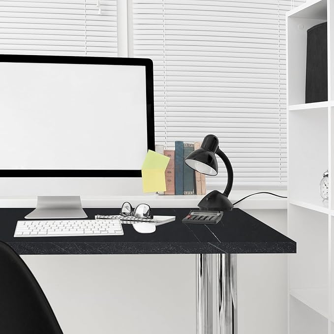 Kaboon Universal Tabletop 36 x20, Solid One-Piece Melamine Table Top, Double L-Desk Floating Desk DIY, Home and Office,Cloud Atlas/Black Marble