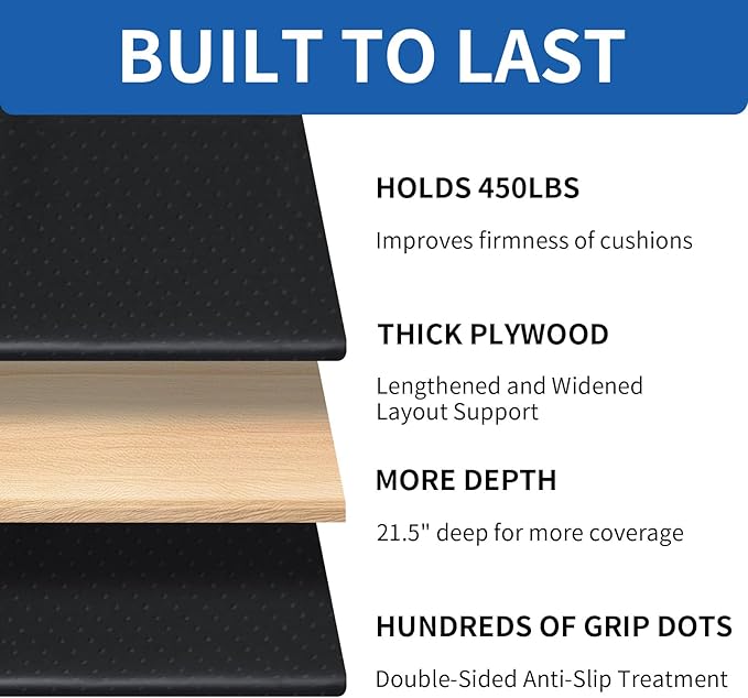 Heavy Duty Sofa Cushion Support Board for Fixing Sagging Sofas, 21.5" x 70" Laminated Wood Sofa Cushion Support Board, Double Sided Non-Slip Deep Support and Protect Sofa Cushions