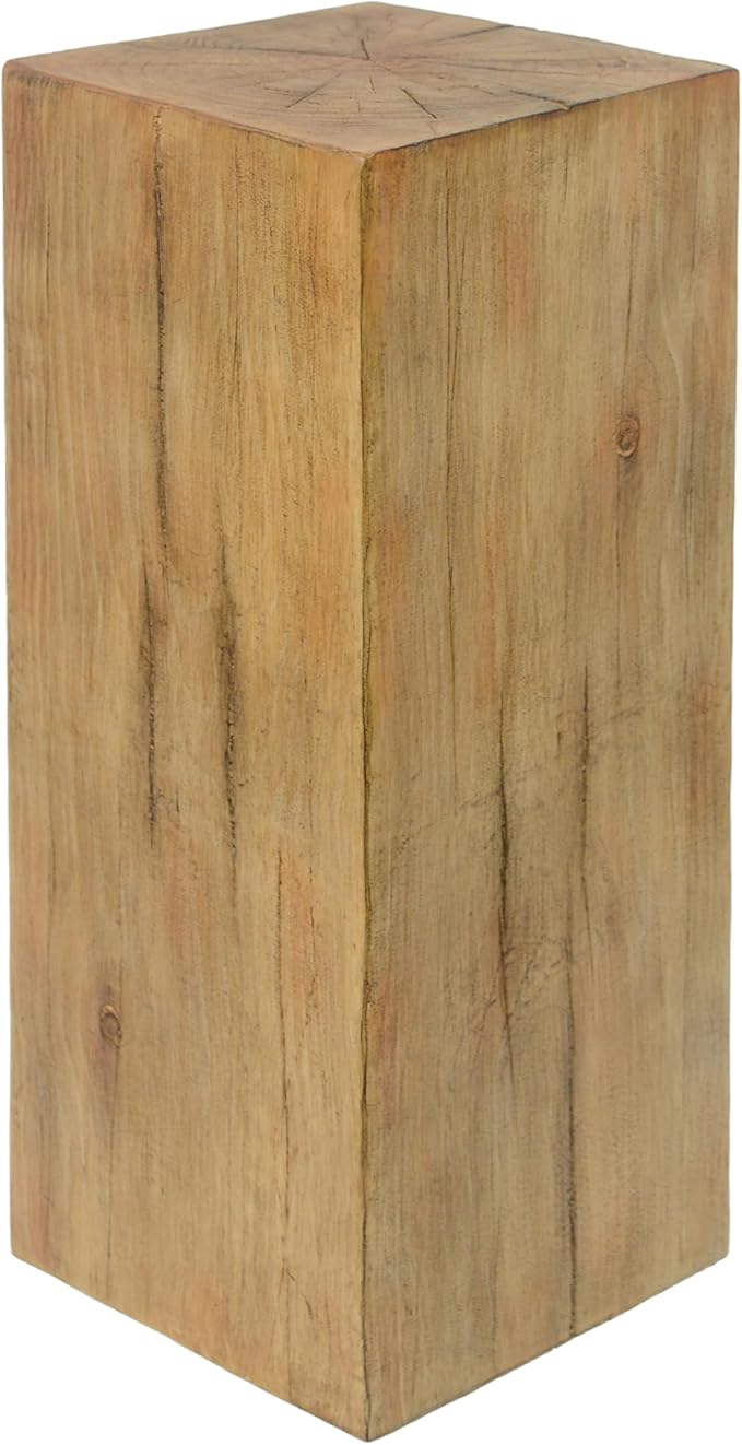 Christopher Knight Home Bard 33.75" Square Living Room Side Table, Wood-Like Distressed Finish End Table, Decorative Accent Table for Indoor Outdoor Usage, Space Saving Furniture, Natural