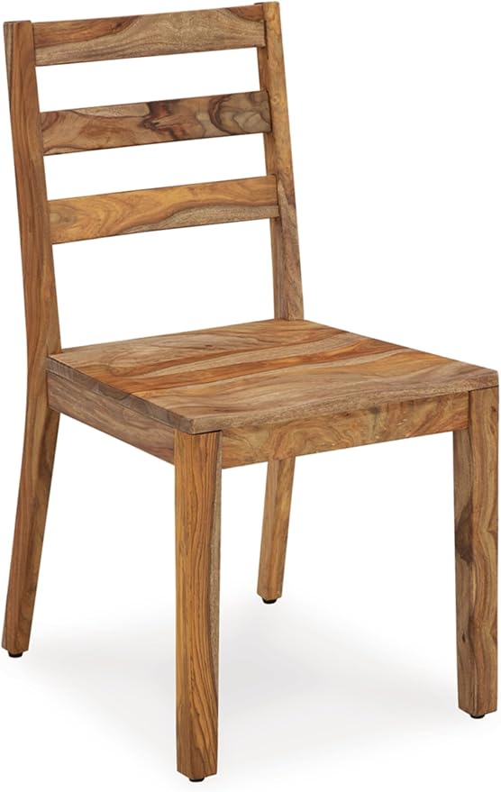 Signature Design by Ashley Dressonni Farmhouse Solid Wood Armless Dining Chair, Set of 2, Light Brown