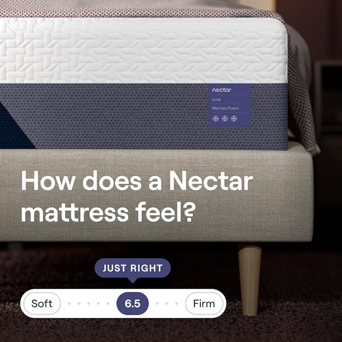 Nectar Luxe 14” King Mattress - Medium Firm - Contouring Memory Foam - Cooling Upgrade - 3” Pressure Relief Layer - Responsive Support - Mattress in a Box - 365-Night Trial & Forever Warranty