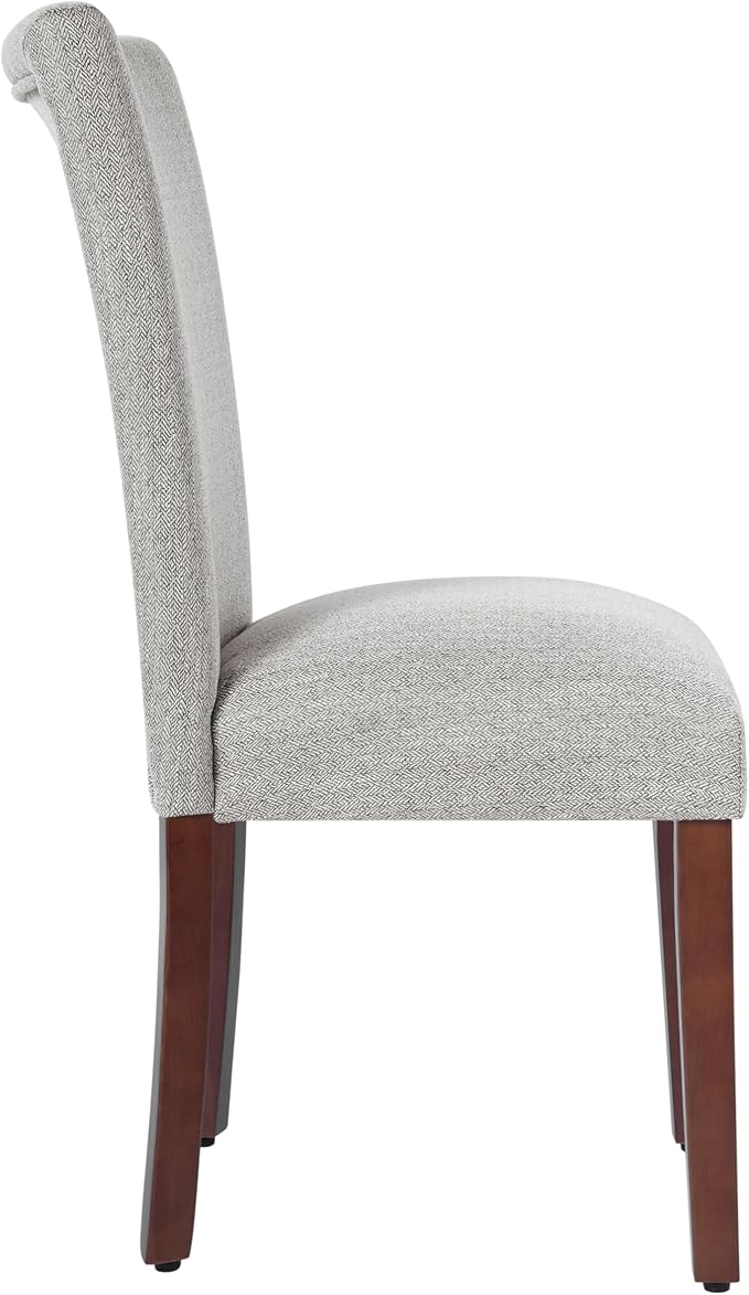 HomePop Parsons Classic Upholstered Accent Dining Chair, Single Pack, Light Grey