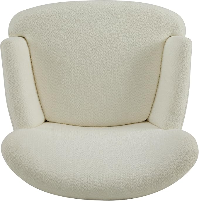 Christopher Knight Home Colby Boucle Upholstered Club Chair, Living Room Accent Chair, Wooden Frame, Flared Armrest, Plush Thick Cushion, Reading Lounge Chair, Space-Saving Furniture, Off-White+Black