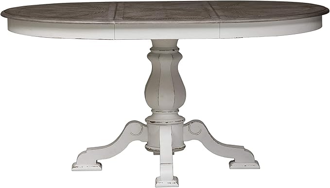 LIBERTY FURNITURE INDUSTRIES, INC. Magnolia Manor Opt 5 Piece Pedestal Table Set, Antique White, Width 42" x Depth 60" Height 30"