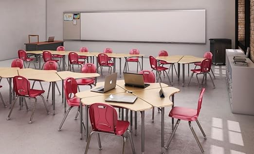 Learniture LNT-116-CSW-RD Learniture Structure Series Stackable School Chairs for Classroom, 16" Seat Height, Red, Pack of 4