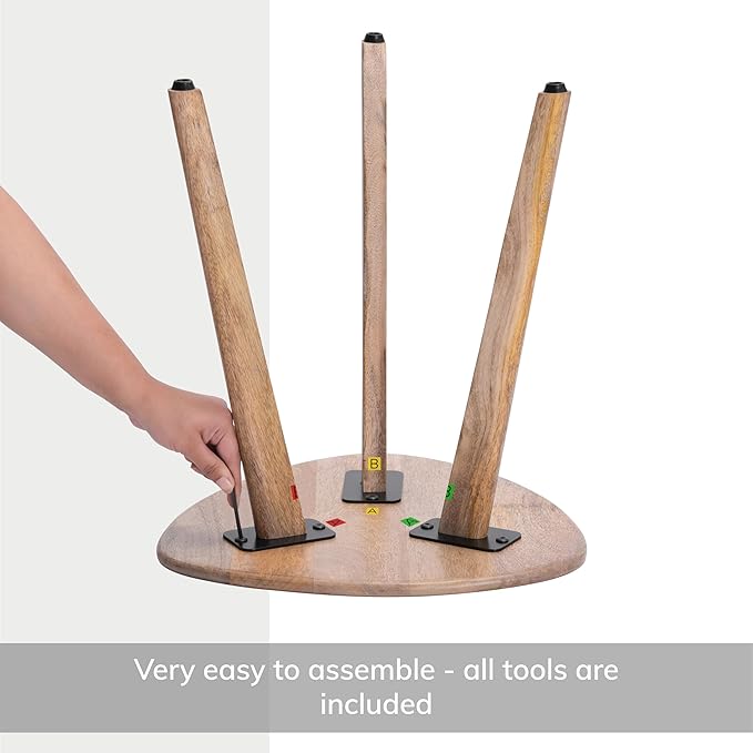 MH London Side Table - Wandsworth Wooden End Table - Exclusively Designed Hand Crafted Small Tables - Contemporary Triangle End Table for Living Room, Bedroom Bedside Tables and Office, Natural