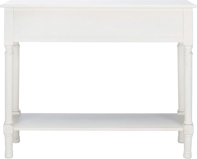 Safavieh Home Collection Tate Distressed White 2-Drawer Bottom Shelf Console Table