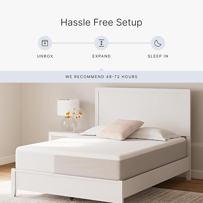 Signature Design by Ashley Twin Size Cool Max 12 Inch Medium Plush Cooling Gel Infused Memory Foam Mattress for Pressure Relief, Fiberglass Free, Mattress in A Box