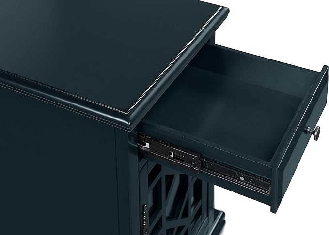 Martin Svensson Home Elegant Chairside End Table with Power, Catalina Blue