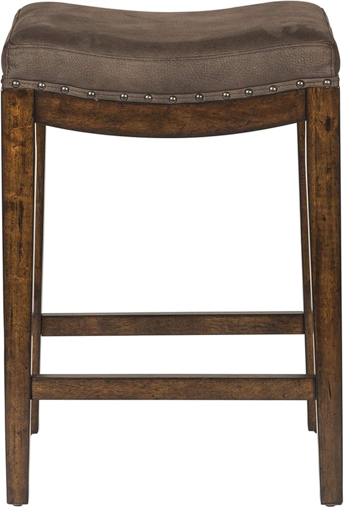 Liberty Furniture Industries Aspen Skies Uph Console Stool, W18 x D15 x H26, Medium Brown