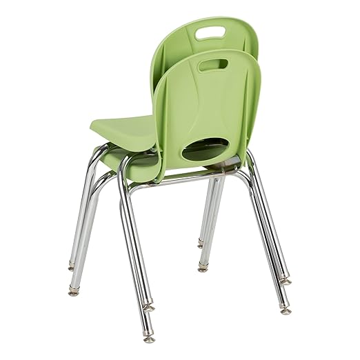 Learniture LNT-116-CSW-GA Learniture Structure Series School Chairs for Classroom, 16" Seat Height, Green Apple, Pack of 4