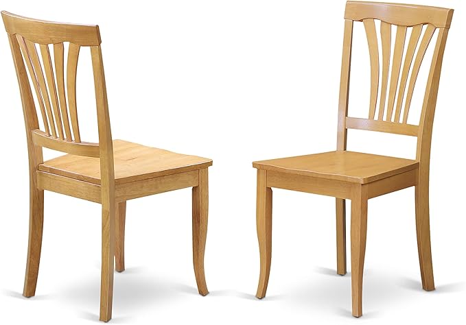 East West Furniture ANAV3-OAK-W 3 Piece Modern Dining Table Set Contains a Round Kitchen Table with Pedestal and 2 Dining Chairs, 36x36 Inch, Oak