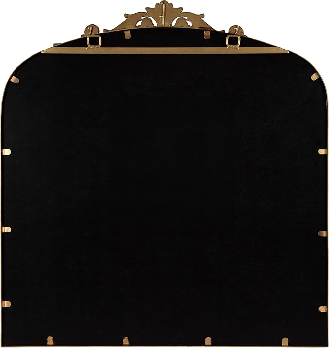 Kate and Laurel Arendahl Ornate Traditional Square Arched Mirror; 28 x 30; Bronze; Decorative Baroque Style Vintage Arch Mirror with Wide Frame and Ornamental Crown
