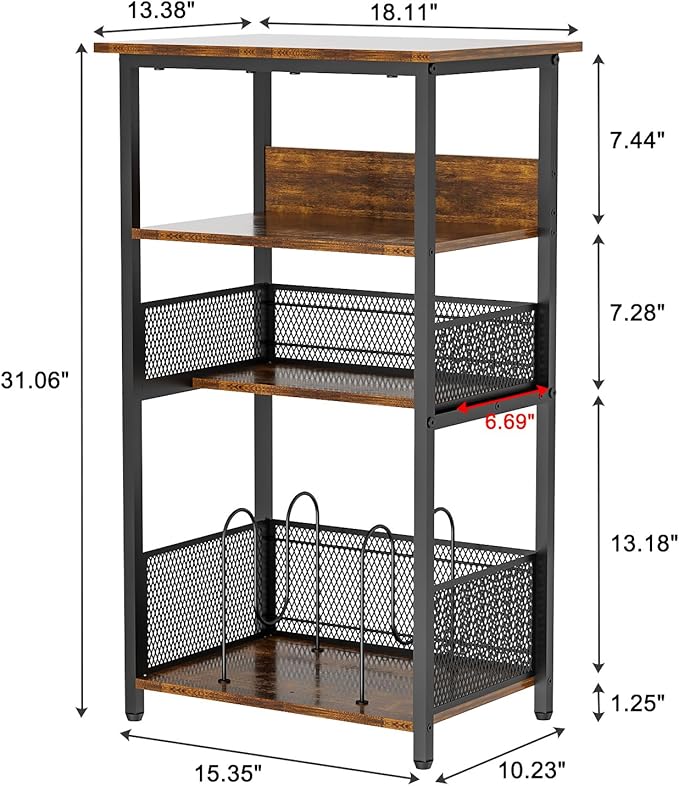 Record Player Stand with Storage Up to 100 Albums and 40 CDs, 4 Tier Vinyl Record Storage for Living Room, Turntable Stand with Record Holder & Display Shelf