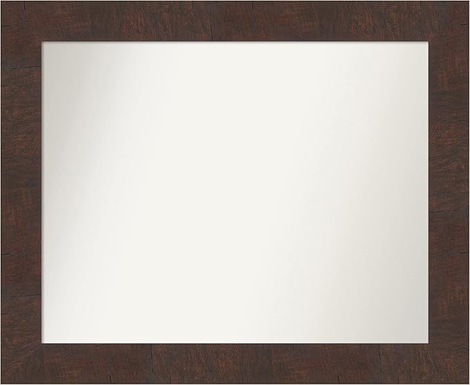 Amanti Art White Bathroom Mirror for Over Sink, 26x32 Wedge White Rectangle Vanity Mirror, Large Modern Frame, Hangs Horizonally and Vertically, Bathroom Wall Decor, Non-Beveled Edge from WI, USA