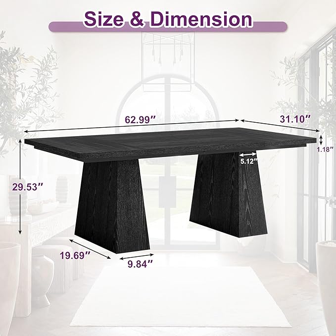 Round Dining Table for 4, 47" Wooden Kitchen Dinner Table Rustic, Farmhouse Table for Dining Room, Living Room, Gery