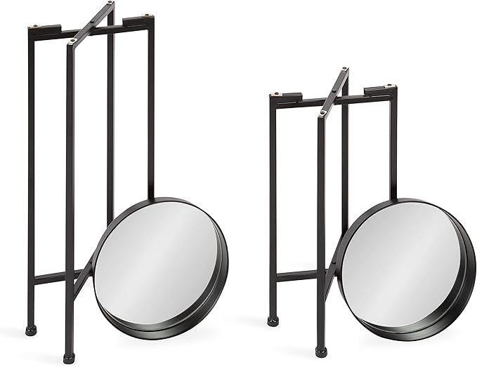 Kate and Laurel Celia Modern Side Table; Set of 2; Black; Sophisticated Metal End Tables for Storage and Display