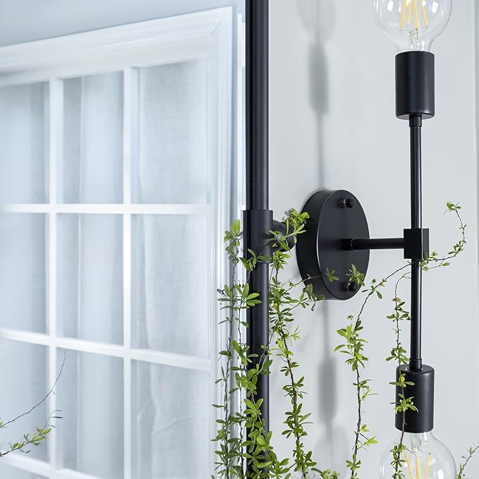 TEHOME Horizontal Pivot Mirror Black Tilt Mirror for Bathroom Beveled Metal Framed Pivoting Rectangle Bathroom Mirror, 35x23''