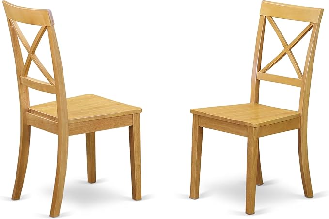 East West Furniture NDBO3-OAK-W 3 Piece Dining Room Table Set Contains a Rectangle Dining Table with Dropleaf and 2 Wood Seat Chairs, 30x48 Inch, Oak