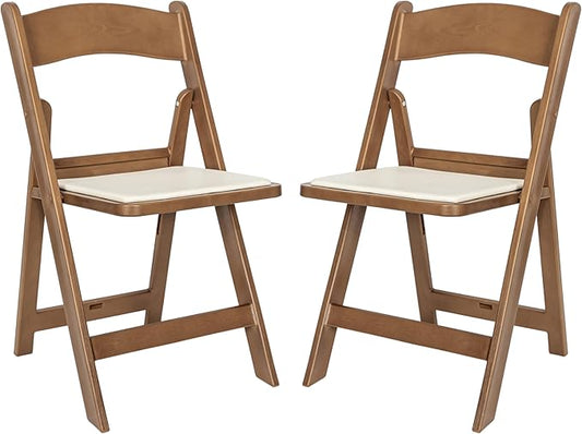 Flash Furniture Hercules Folding Resin– 2 Pack 800LB Weight Capacity Event Chair, Set of 2, Chestnut