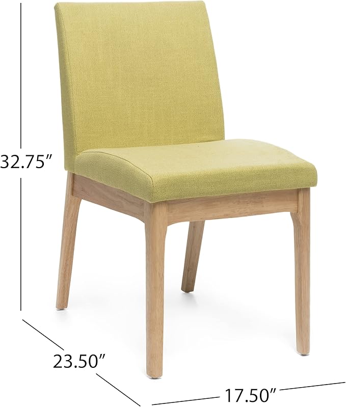 Christopher Knight Home Benson Mid-Century Modern 7 Piece Dining Set, Green Tea and Natural Oak